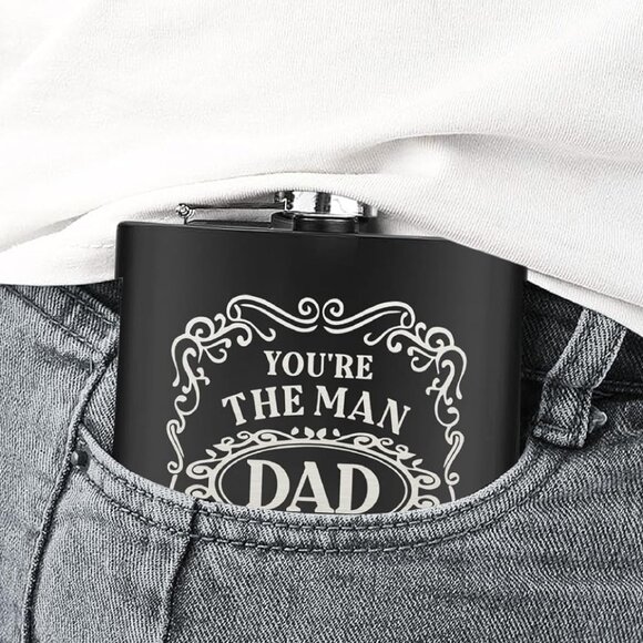 Stainless Steel Flask for Dad 🖤You're The Man - Picture 3 of 5
